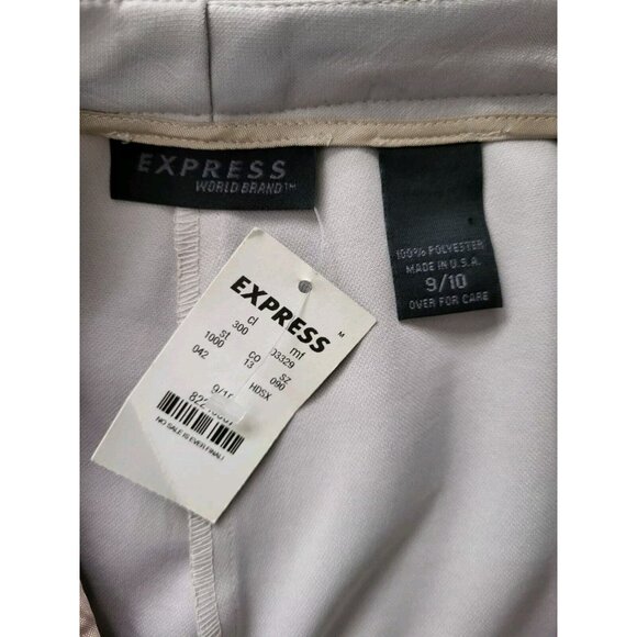 Vtg New W/ Tag Express Ivory Shimmer Embossed Leather Look Dress Pants Sz 10 - Picture 6 of 6